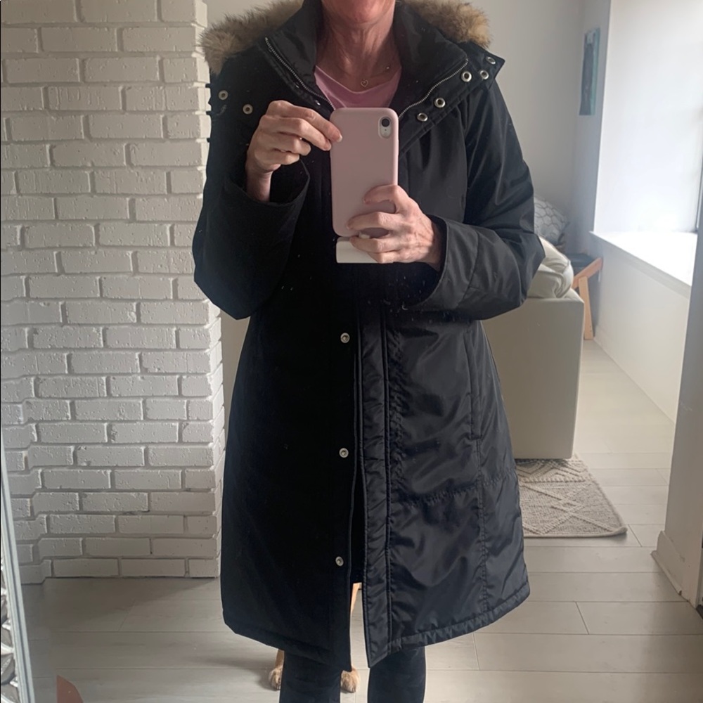 Michael Kors Black Coat with Fur Trim